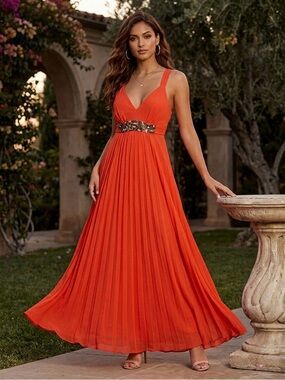 Orange maxi goddess dress by Tibi